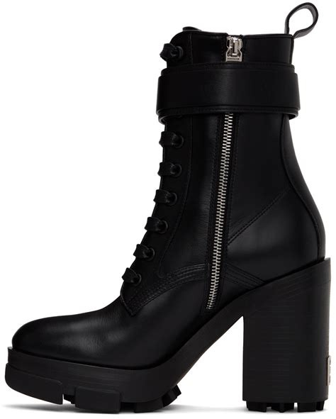 Givenchy: Black Terra Heel Combat Boots 